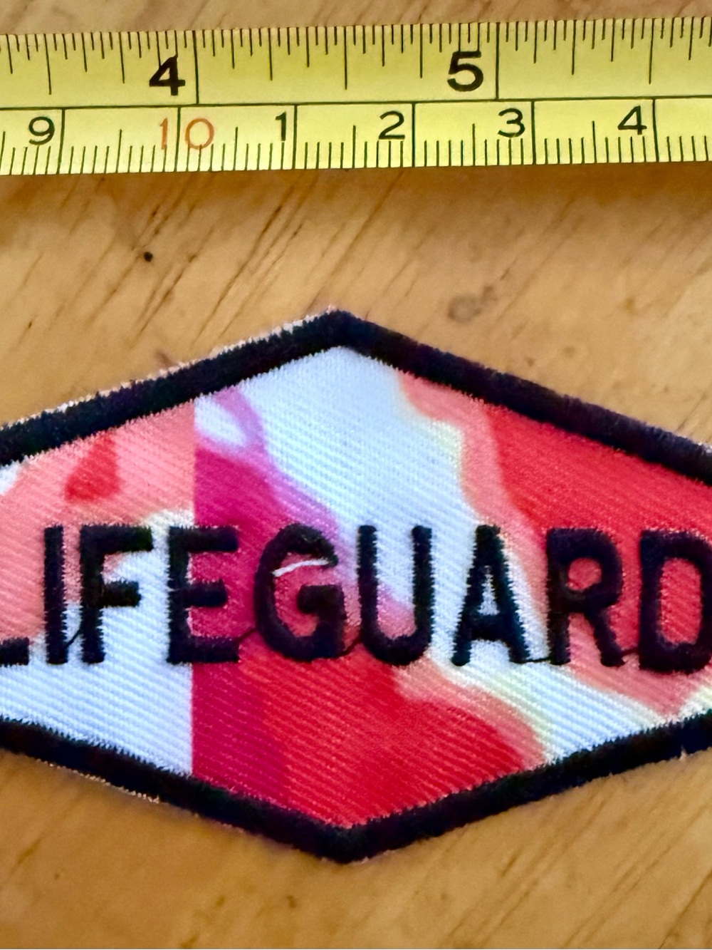 Lifeguard Embroidered Patch — Red, White & Pink Wearable Badge